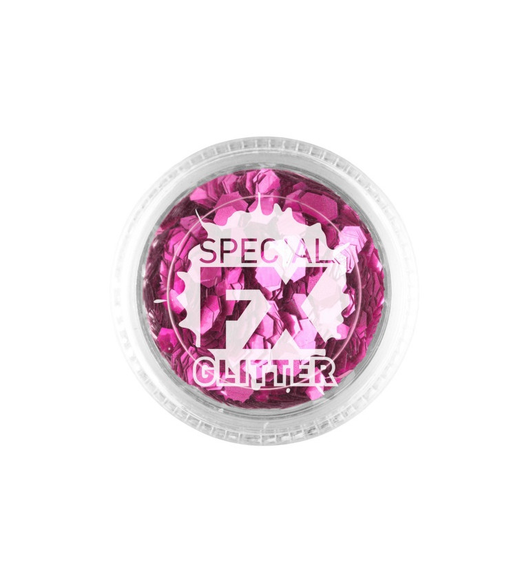 Růžové glitry aqua make up