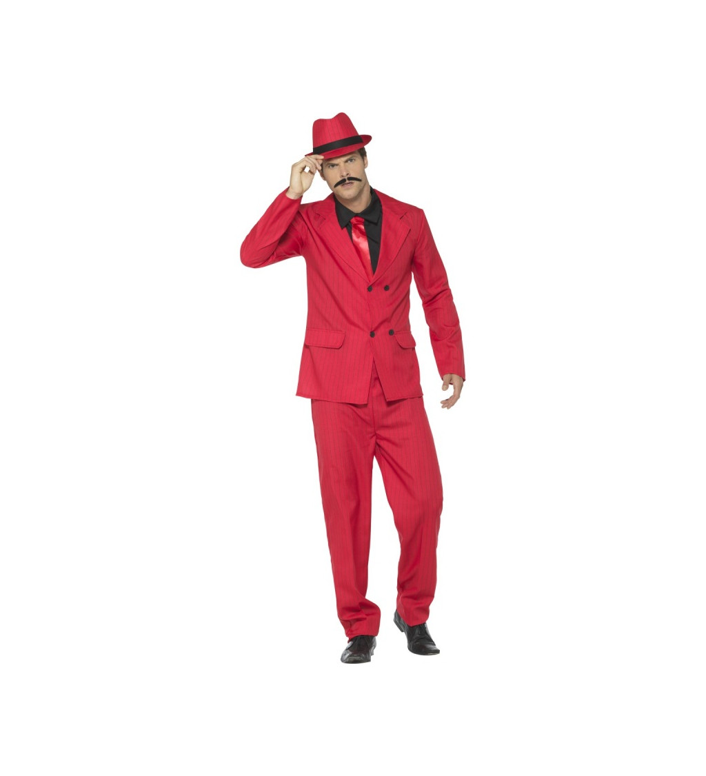 Pánský kostým Gangster - červený oblek