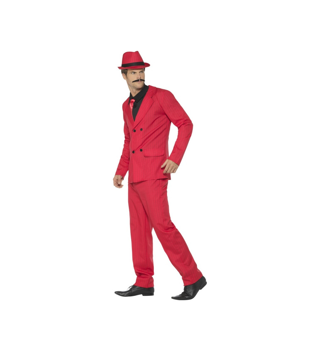 Pánský kostým Gangster - červený oblek
