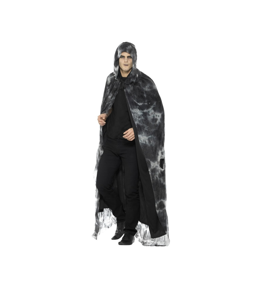 Strašidelný šedo-černý plášť