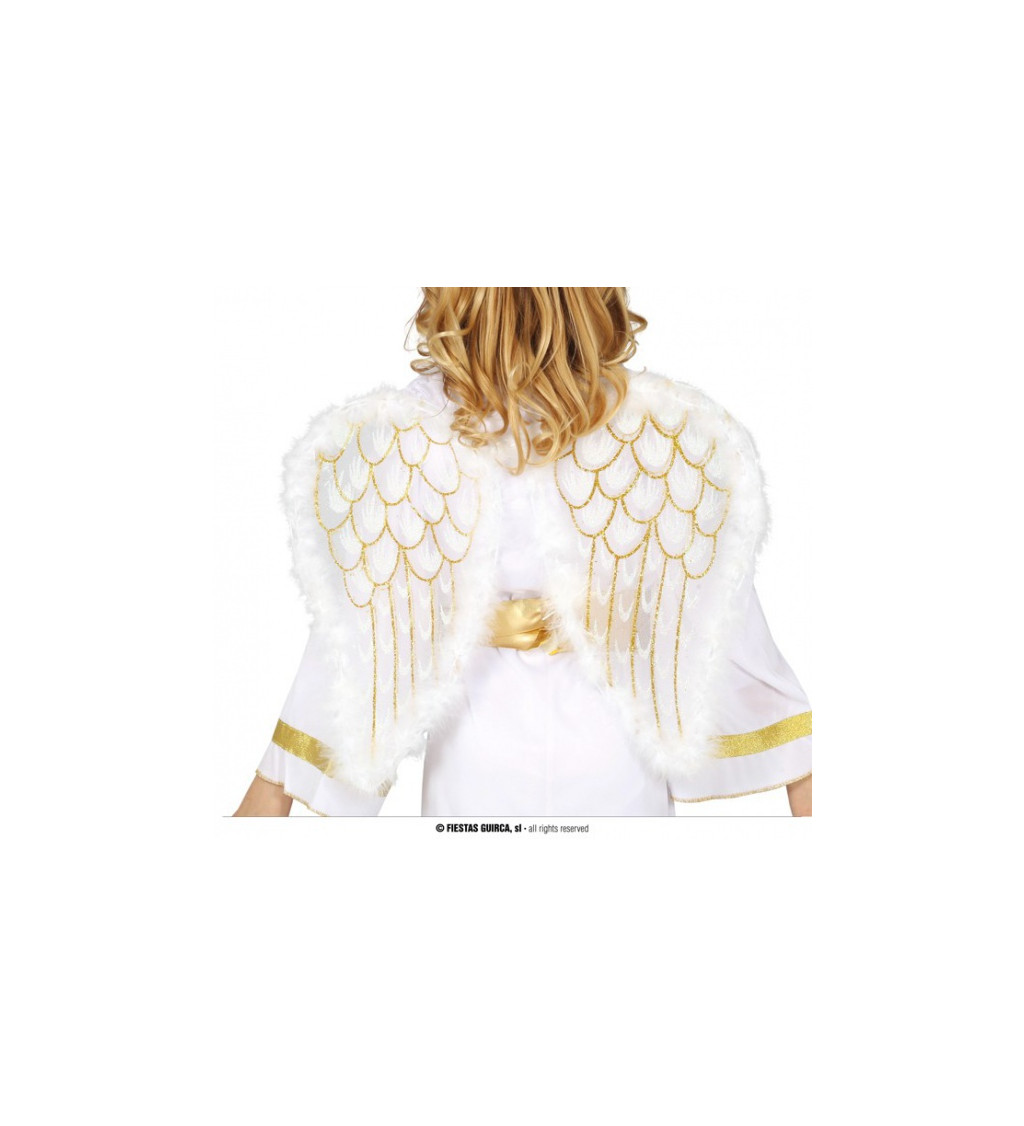 Dětská andělská křídla bílo-zlatá