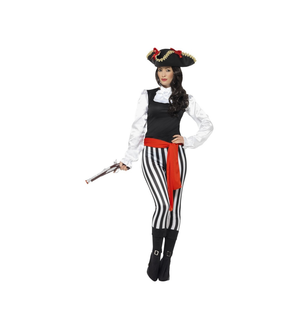Dámský kostým Pirátka v pruhovaných kalhotách
