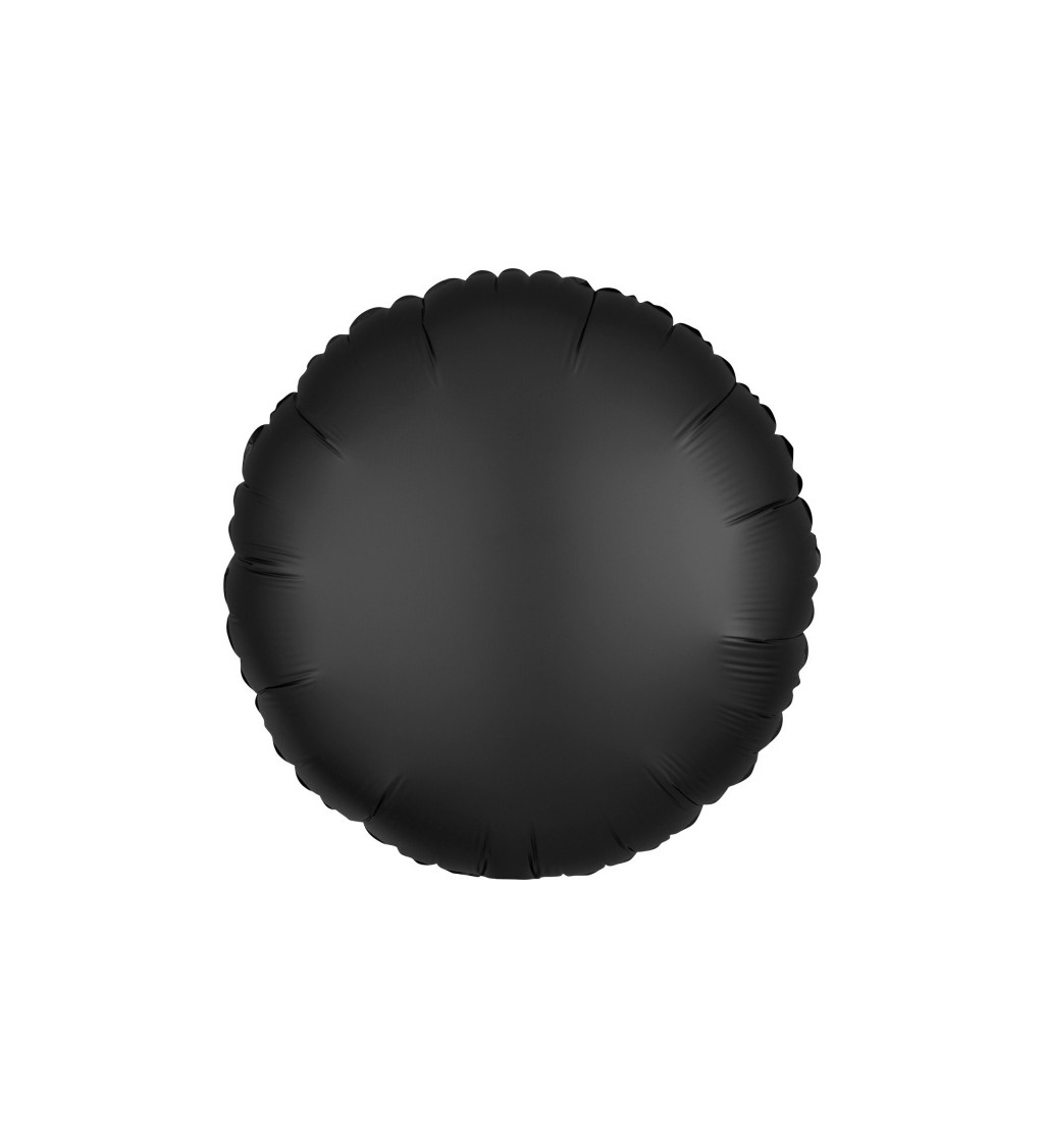 Černý sametový fóliový balónek kulatý
