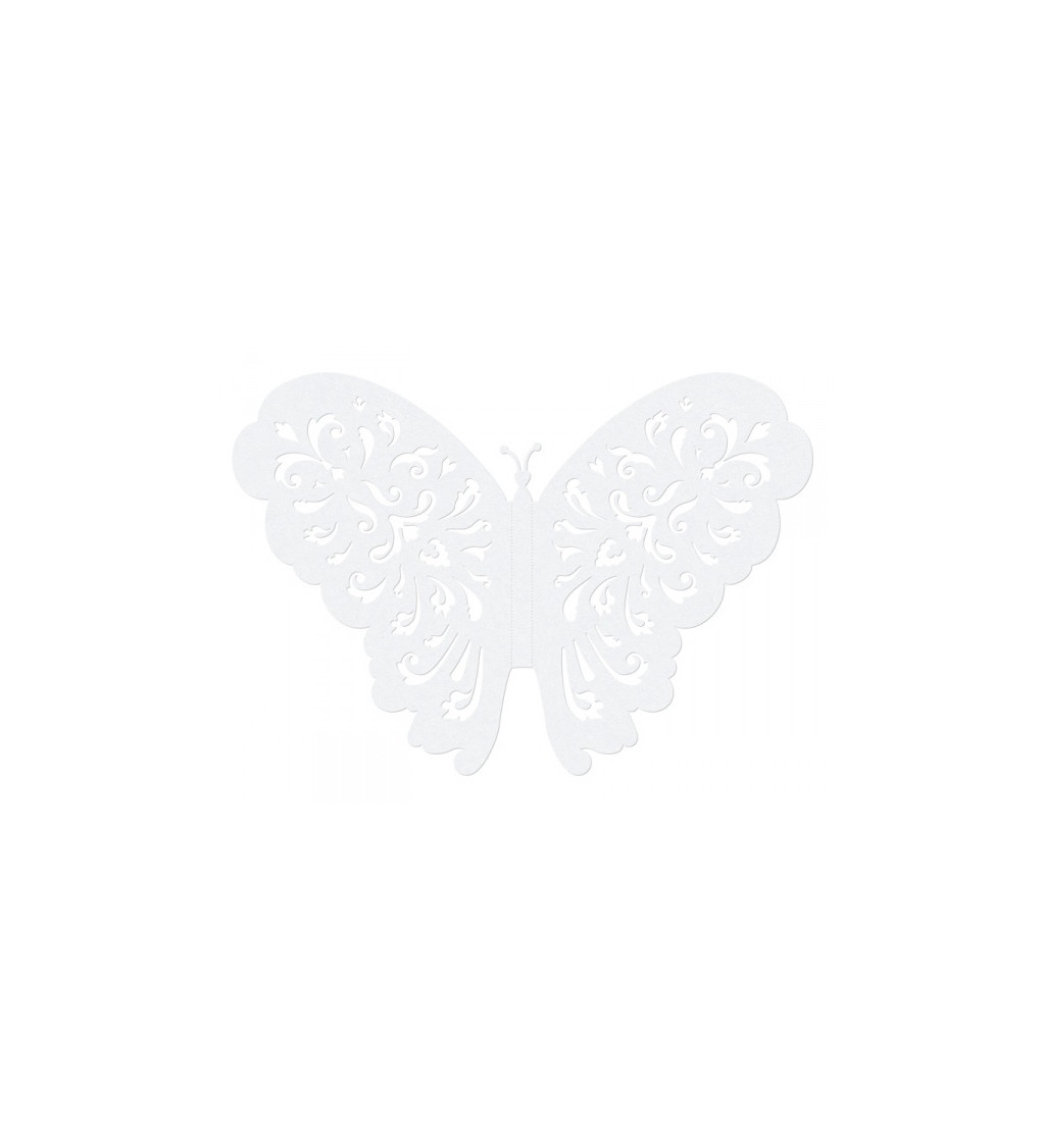 Bílí papíroví motýlci dekorace