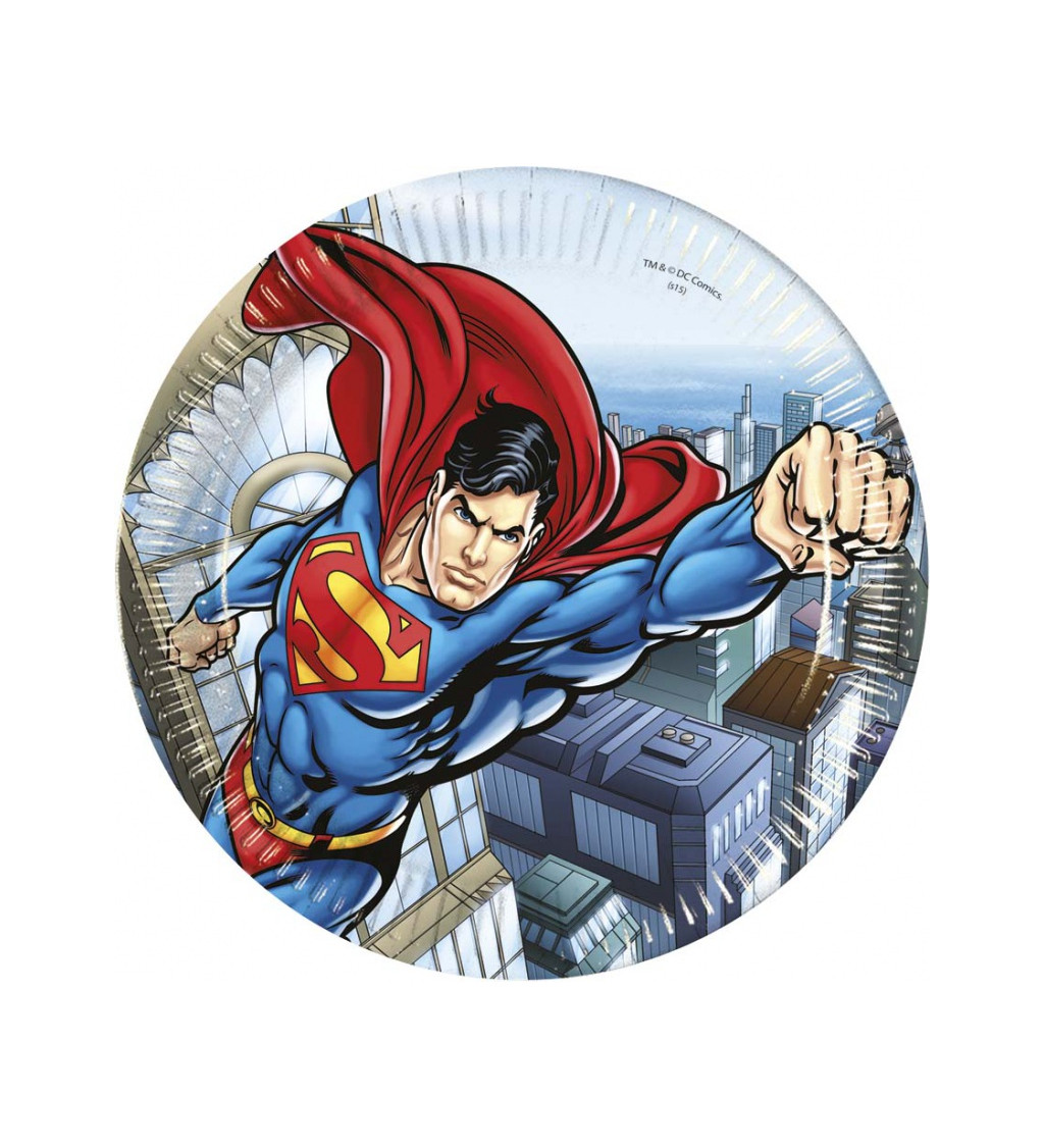 Papírový talířek Superman sada