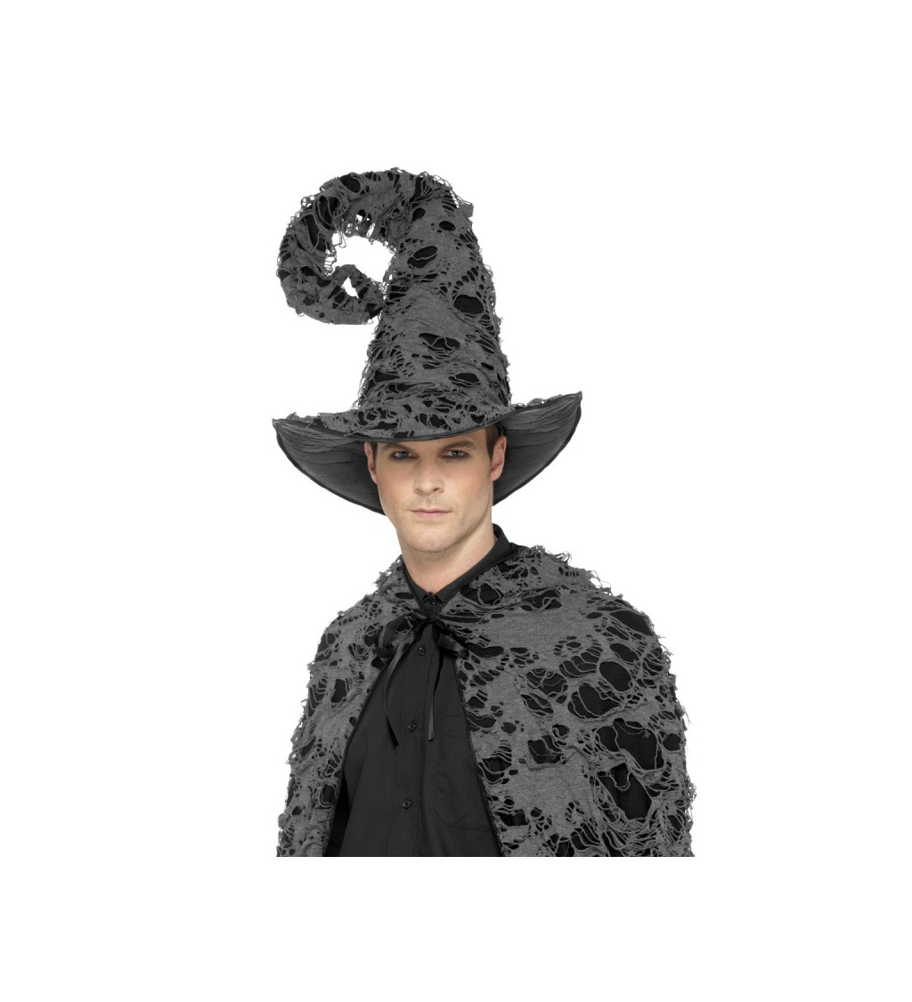Čarodějnický černo-šedý klobouk