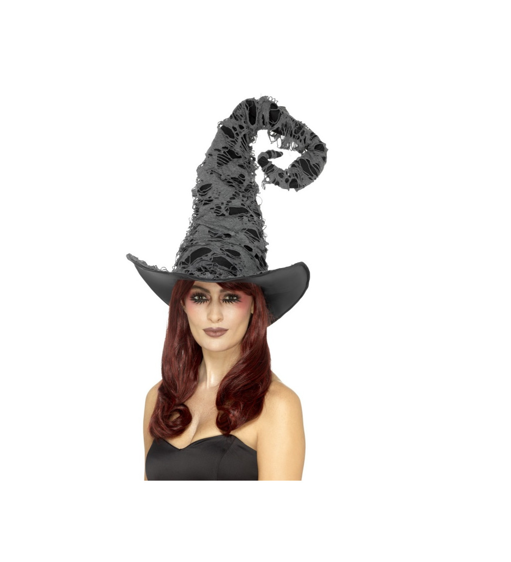 Čarodějnický černo-šedý klobouk