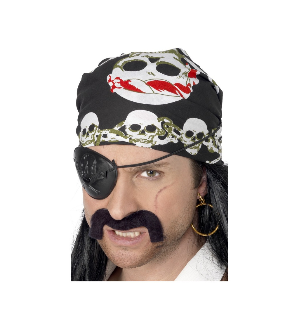 Šátek s lebkami pro piráty