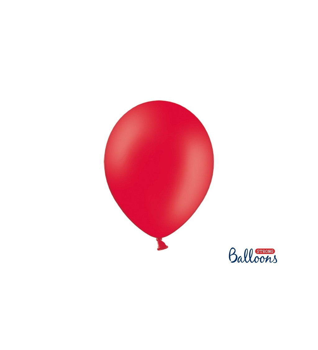 Balónek pastelový - červená barva - 10 ks
