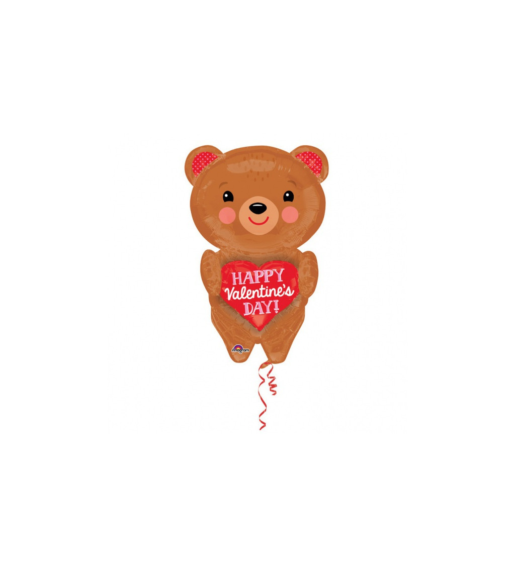 Medvídek se srdíčkem balónek