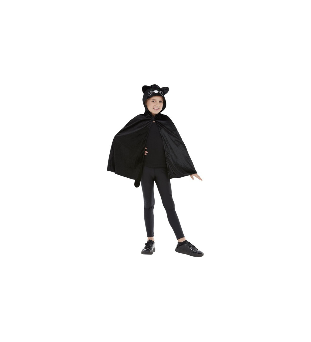 Dětský černý kočičí plášťík