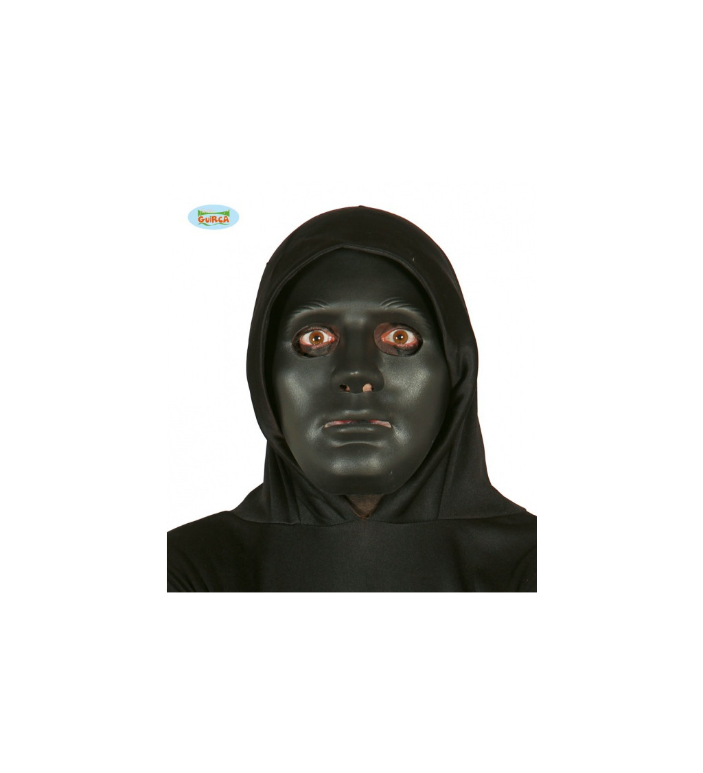 Strašidelná černá maska PVC