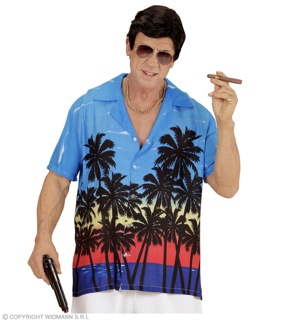 Barevná havajská košile s palmami