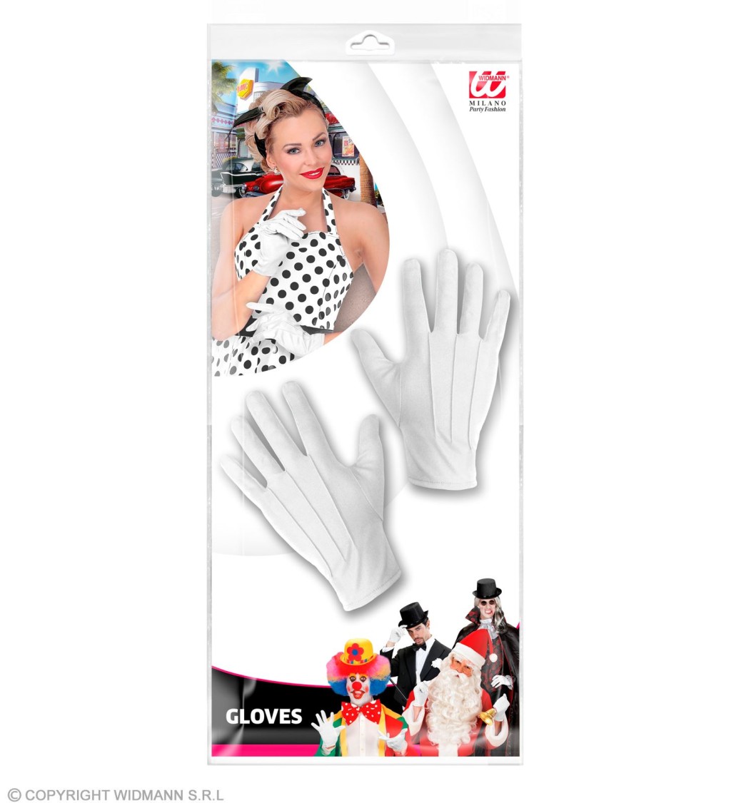Bílé dámské elegantní rukavičky