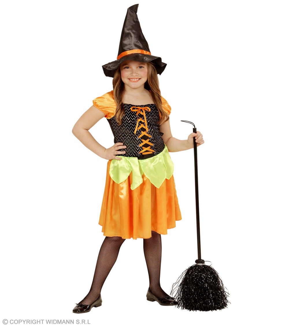 Dětský kostým Čarodějnice oranžová