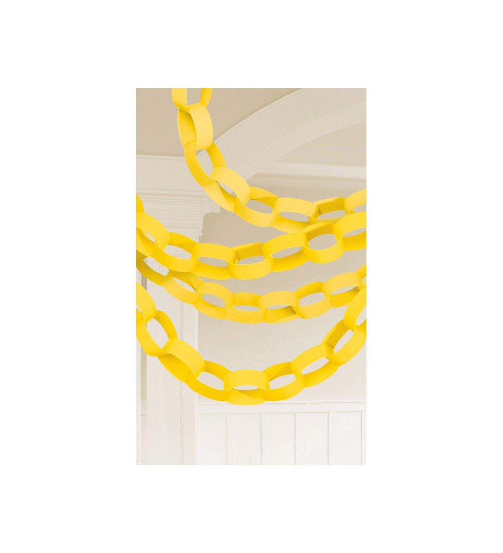 Girlanda - žlutý řetěz kroužky