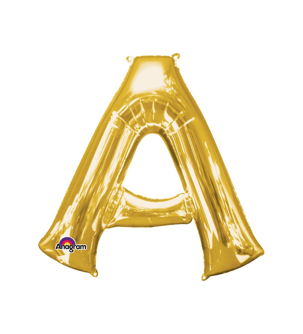 Zlatý fóliový balónek písmeno A