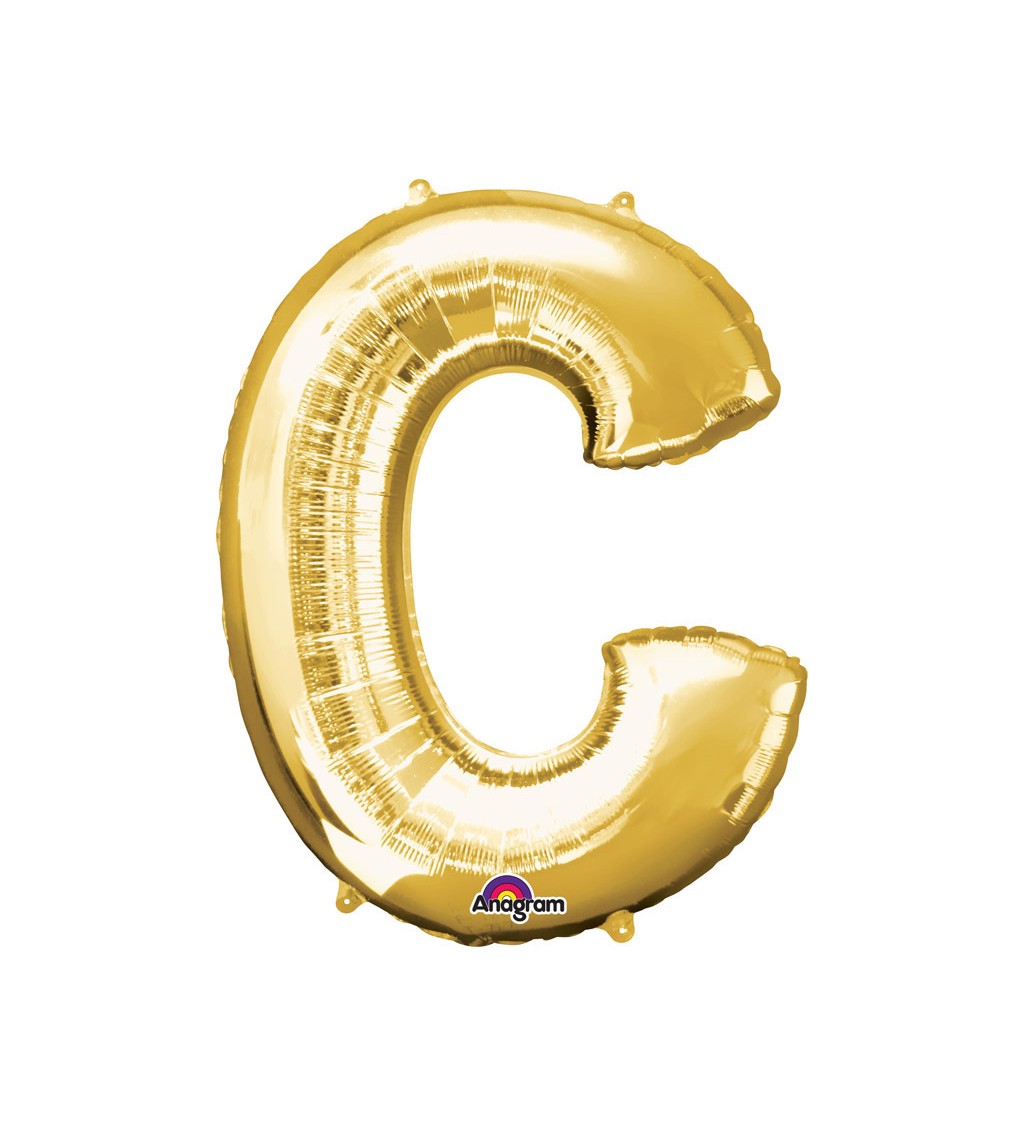 Zlatý fóliový balónek písmeno C