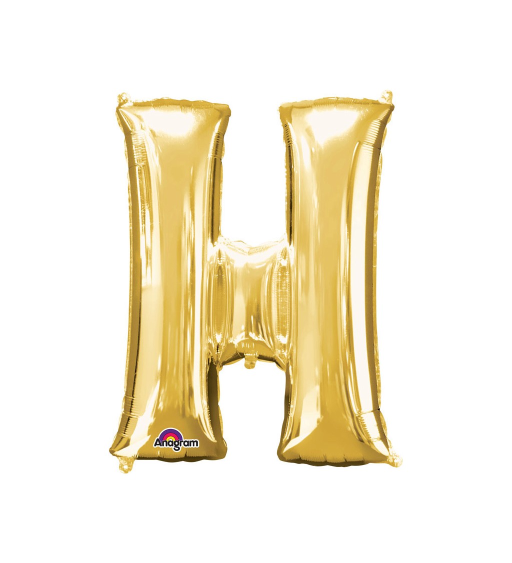 Zlatý fóliový balónek písmeno H