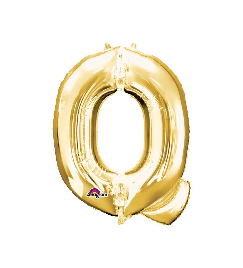Zlatý fóliový balónek písmeno Q