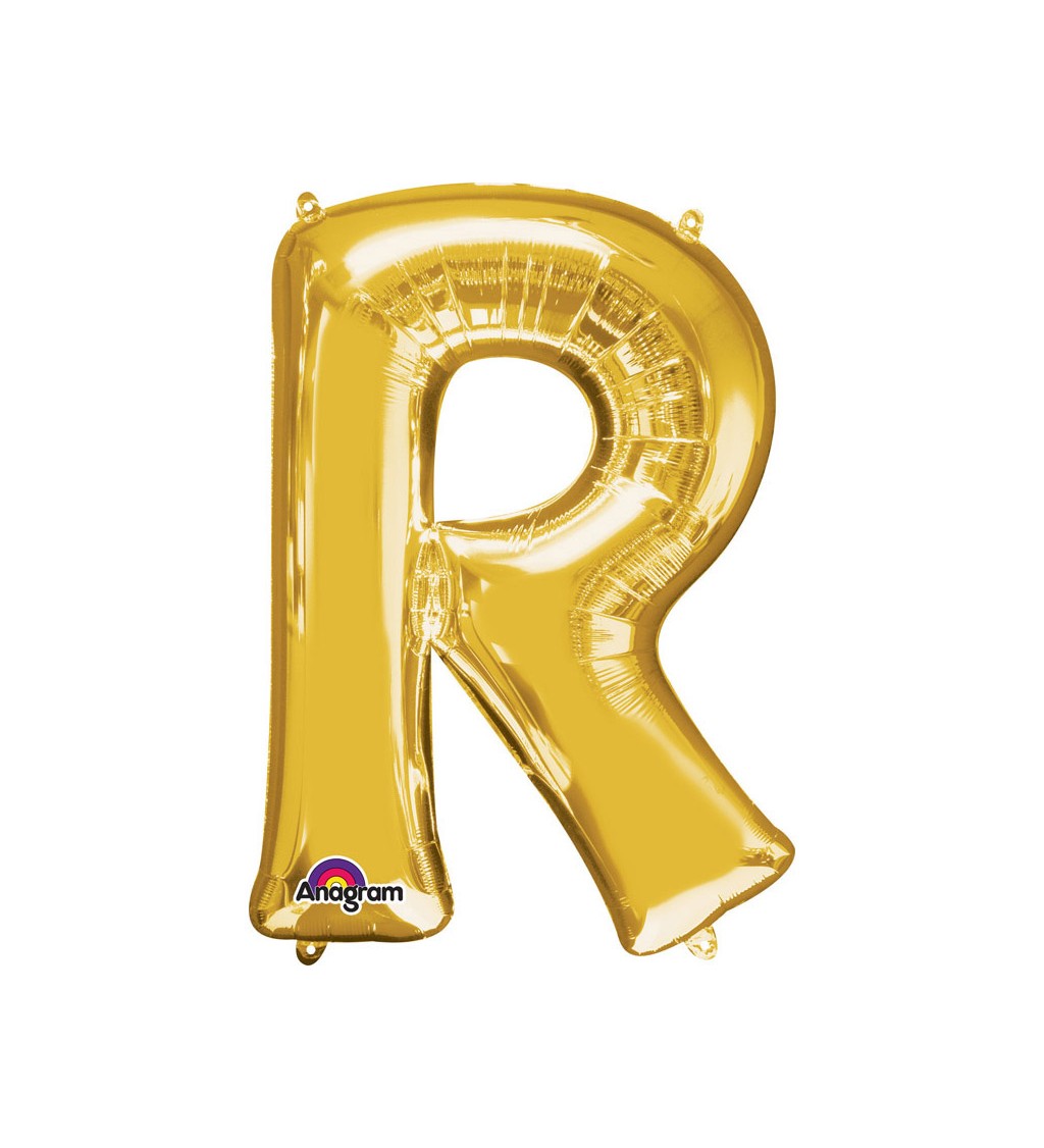 Zlatý fóliový balónek písmeno R