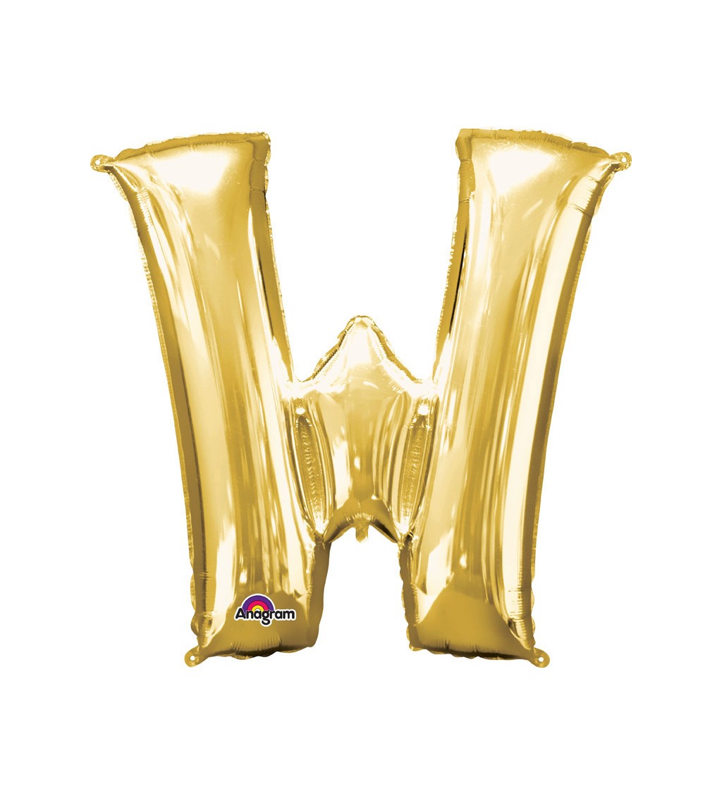Zlatý fóliový balónek písmeno W