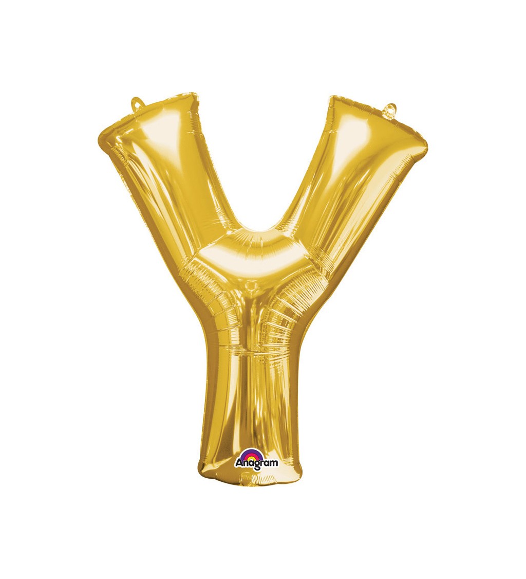Zlatý fóliový balónek písmeno Y