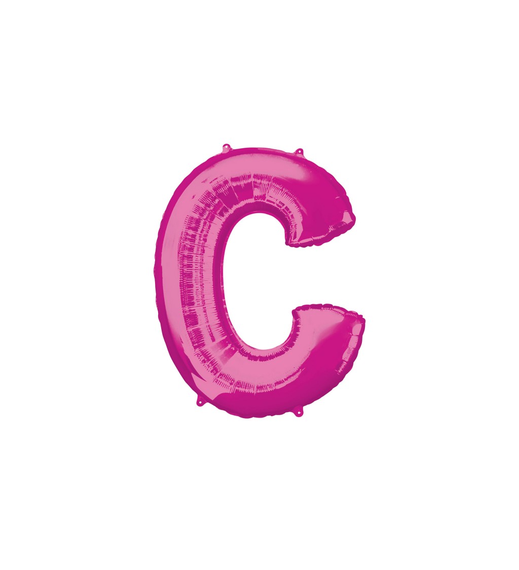 Růžový fóliový balónek písmeno C