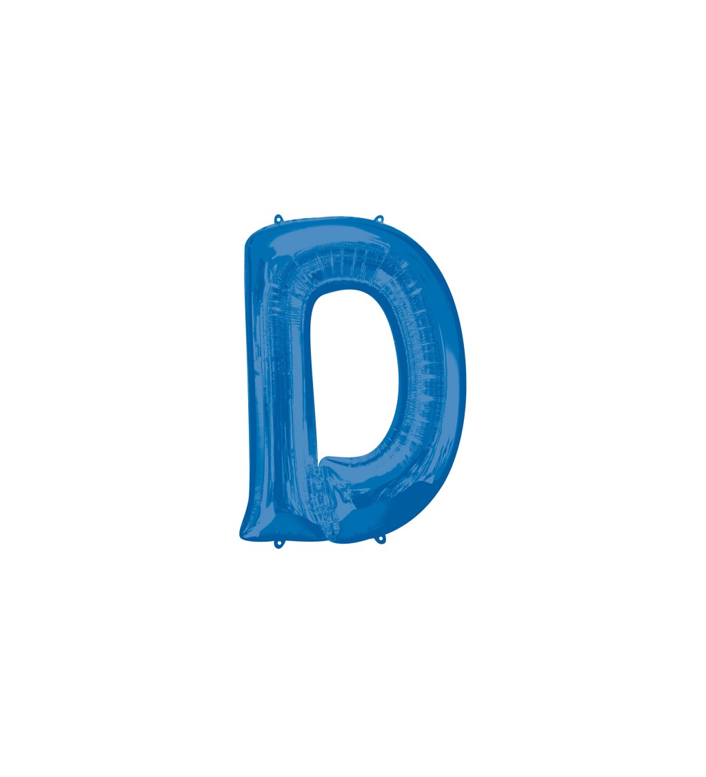Modrý fóliový balónek písmeno D