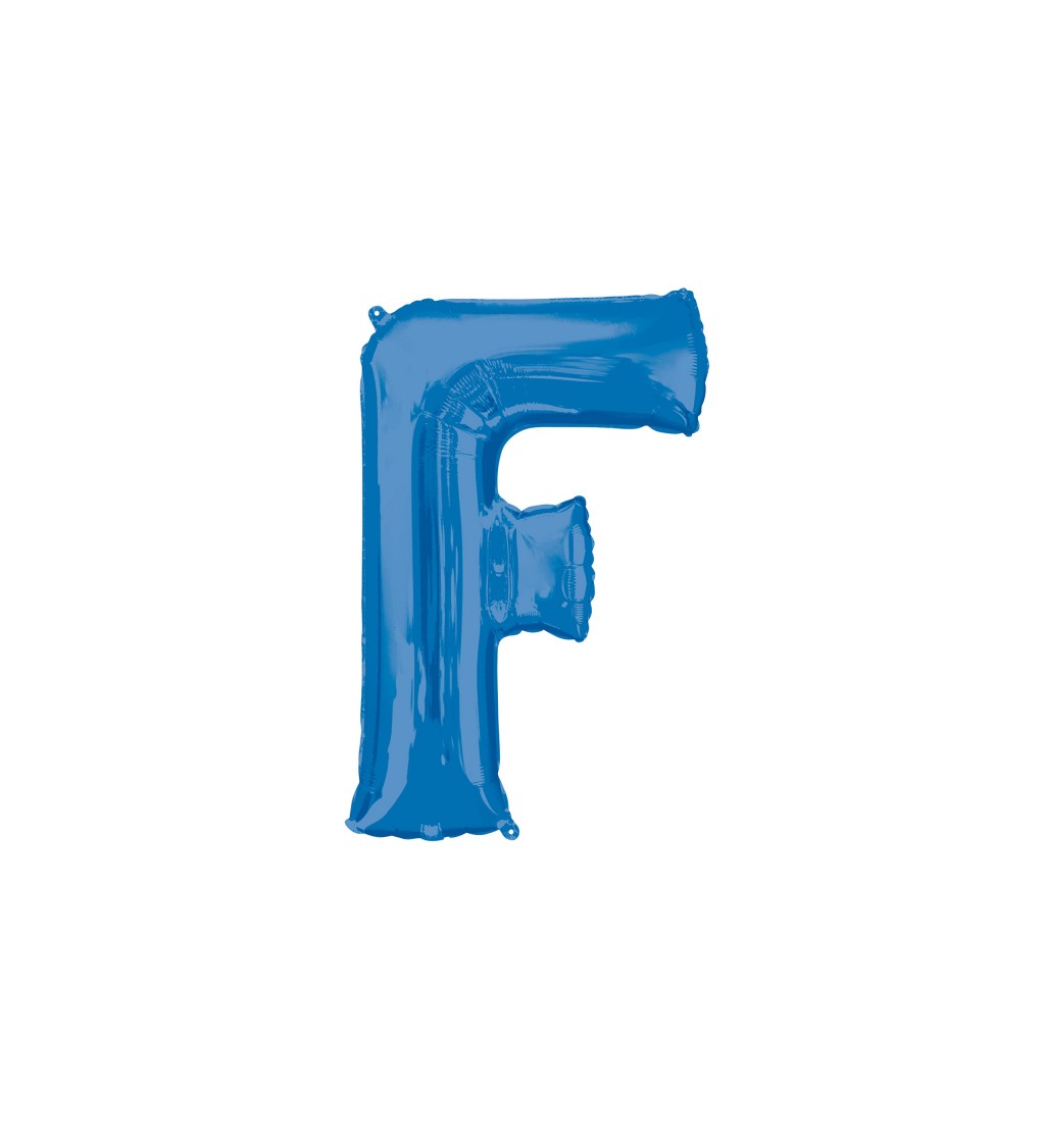 Modrý fóliový balónek písmeno F