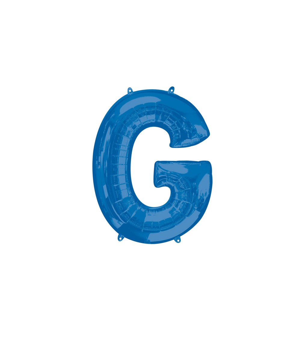 Modrý fóliový balónek písmeno G