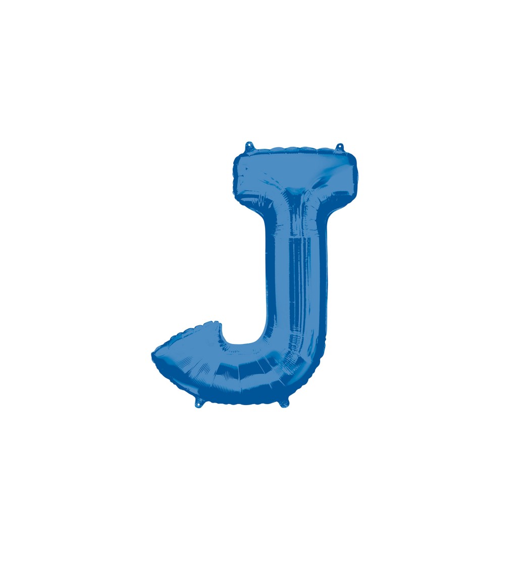 Modrý fóliový balónek písmeno J