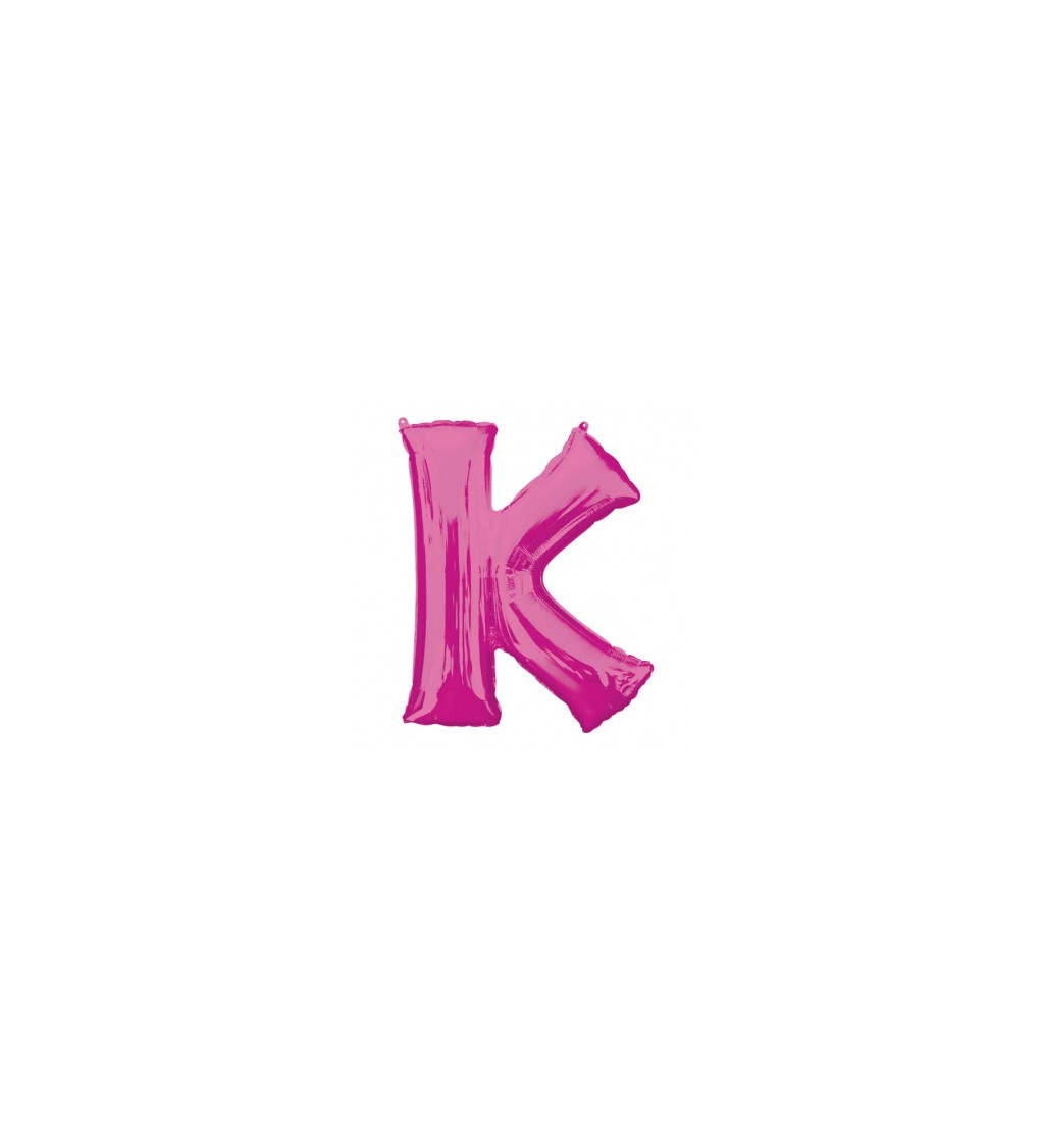 Růžový fóliový balónek písmeno K