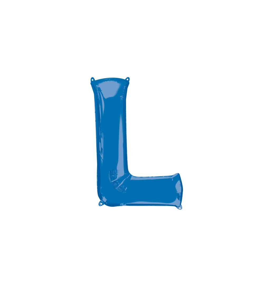 Modrý fóliový balónek písmeno L
