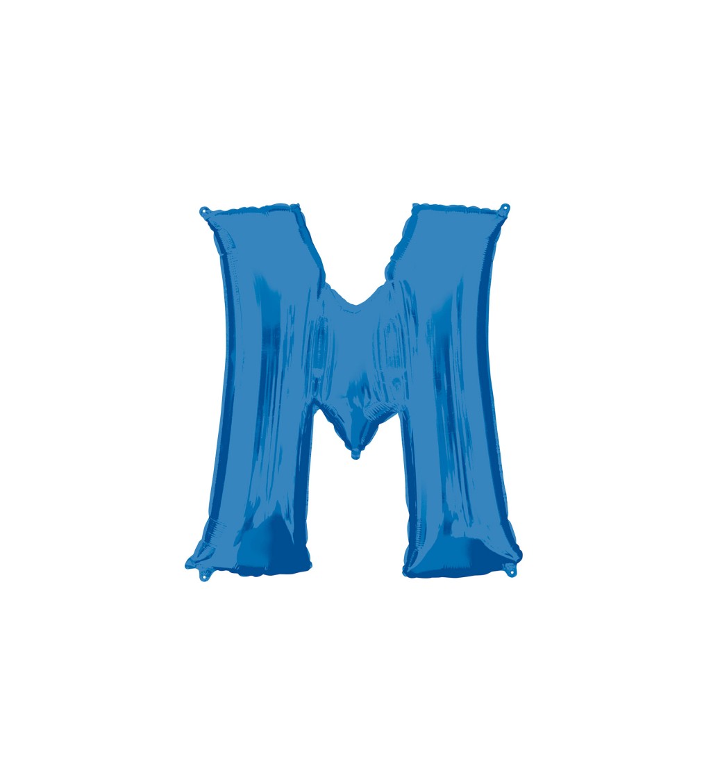 Modrý fóliový balónek písmeno M