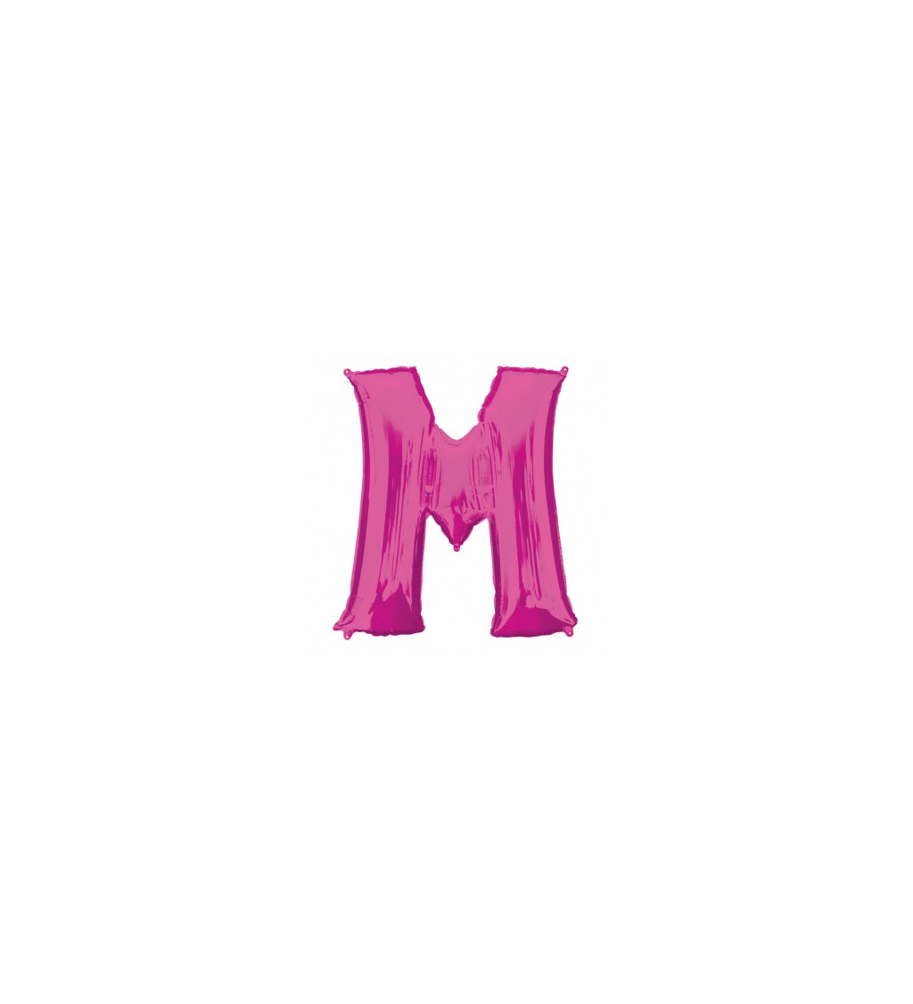 Růžový fóliový balónek písmeno M