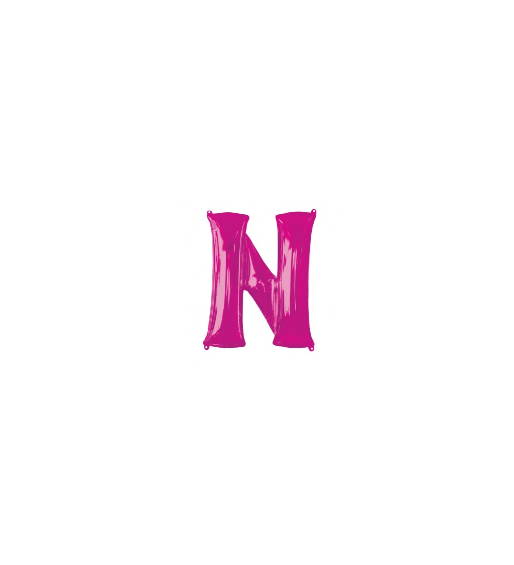 Růžový fóliový balónek písmeno N