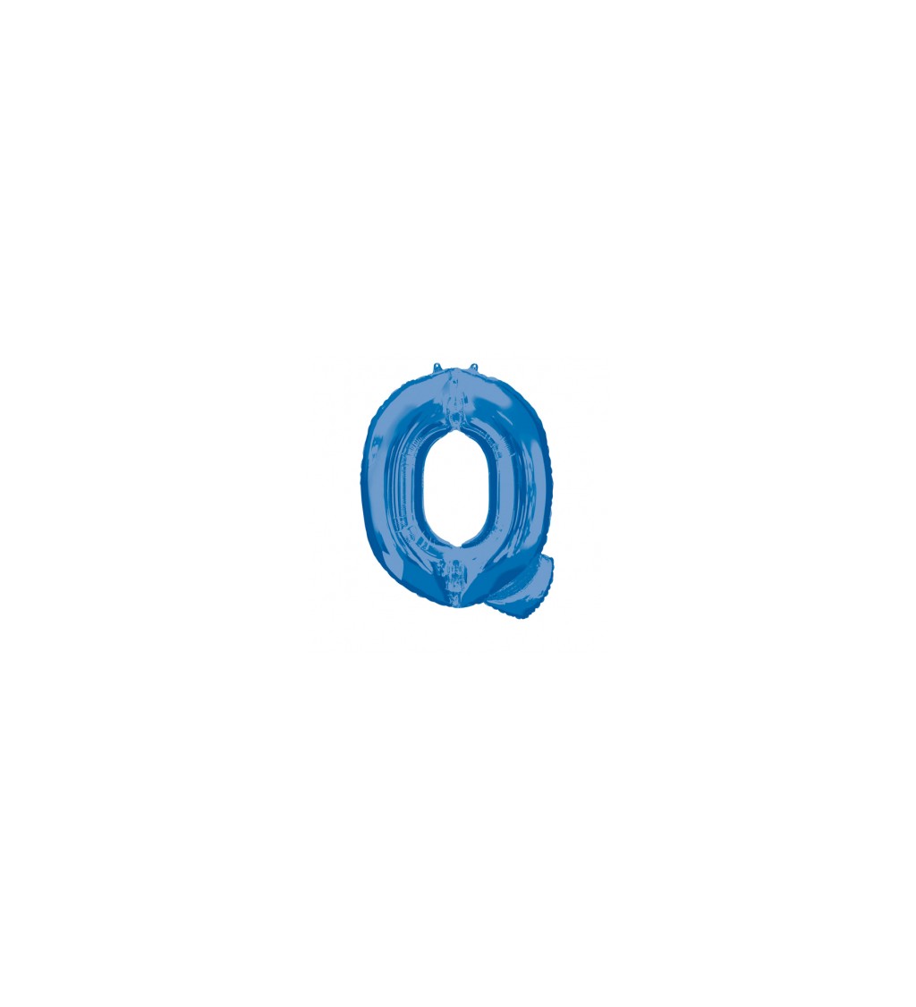 Modrý fóliový balónek písmeno Q