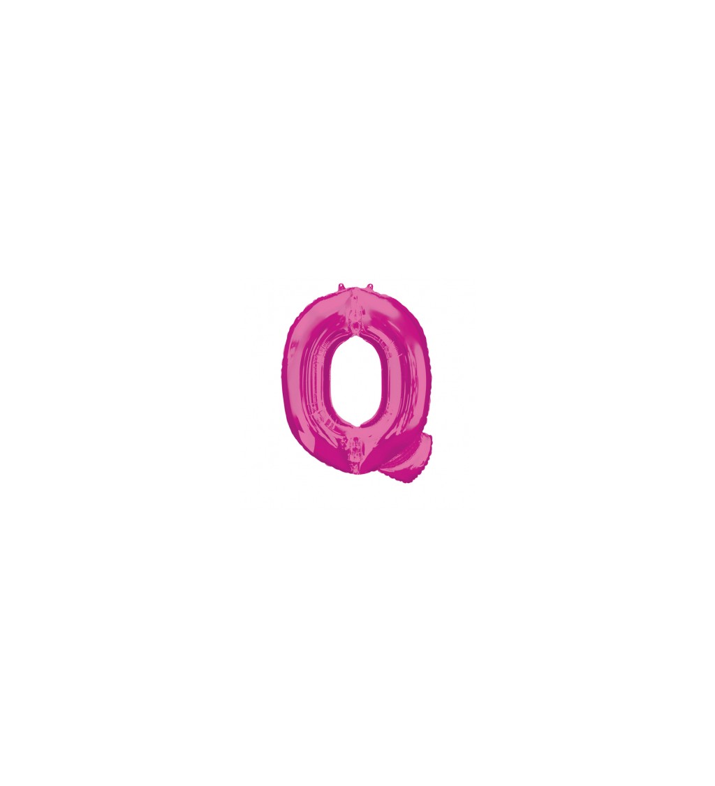 Růžový fóliový balónek písmeno Q