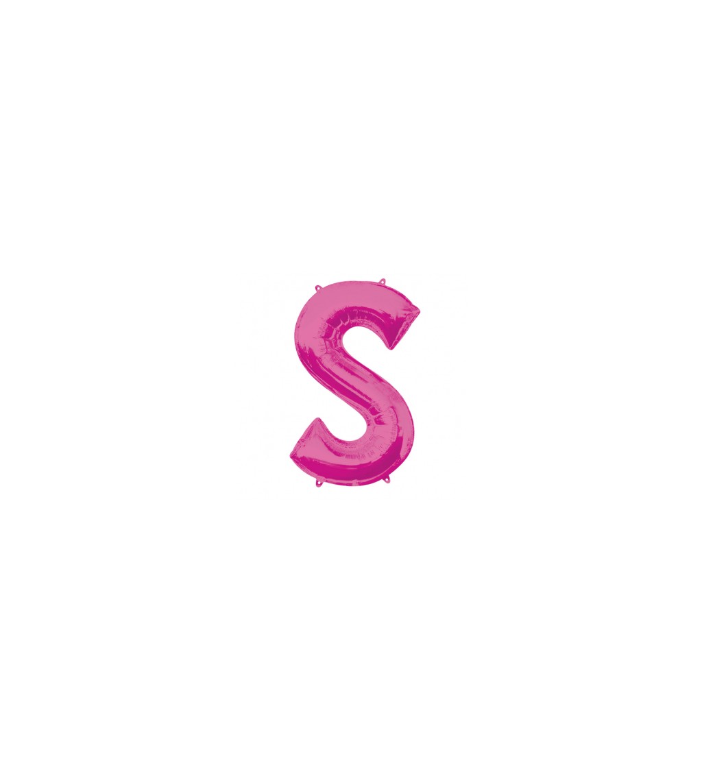 Růžový fóliový balónek písmeno S