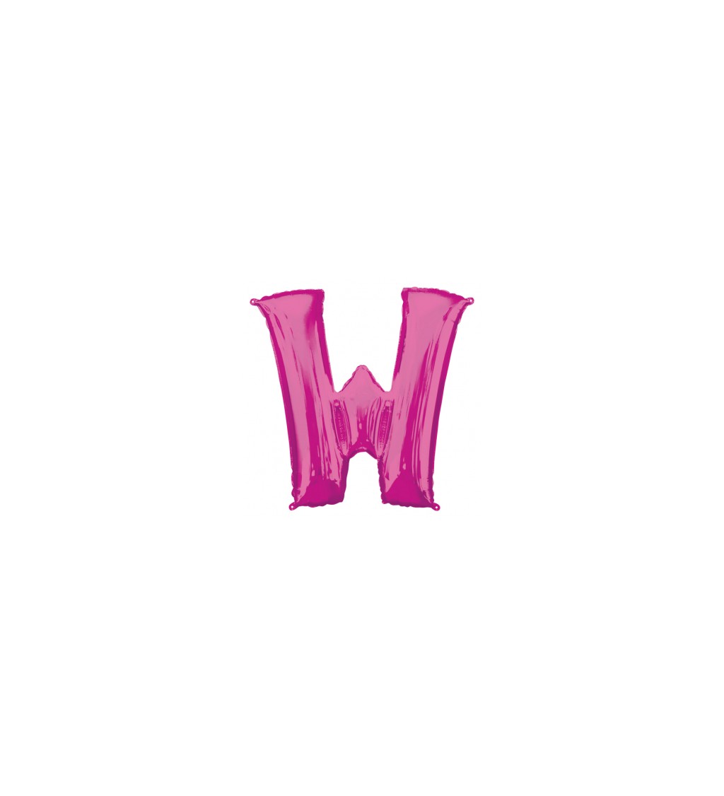 Růžový fóliový balónek písmeno W