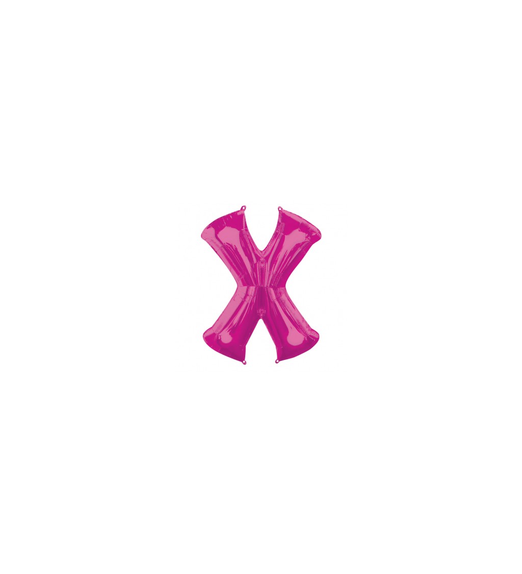 Růžový fóliový balónek písmeno X
