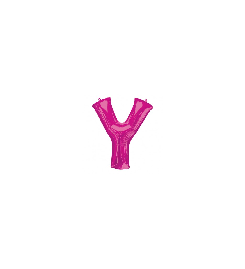Růžový fóliový balónek písmeno Y