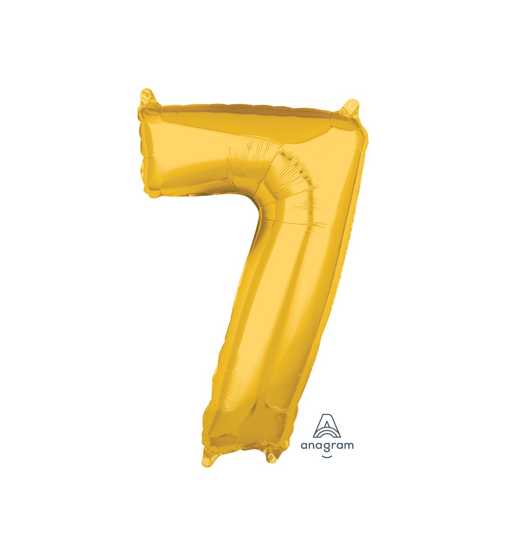 Číslo 7 zlatý fóliový balónek
