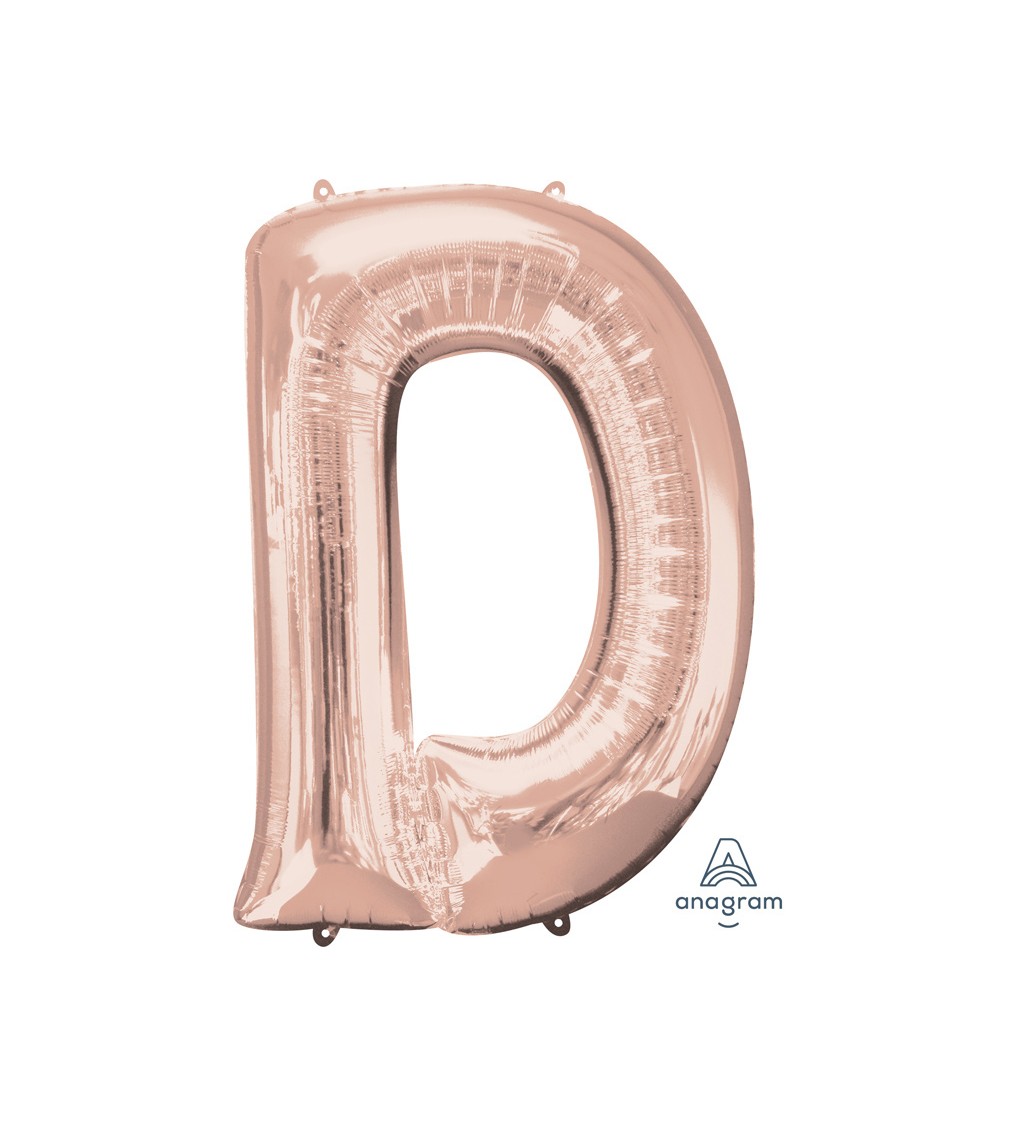 Fóliový balónek písmeno D růžové zlato