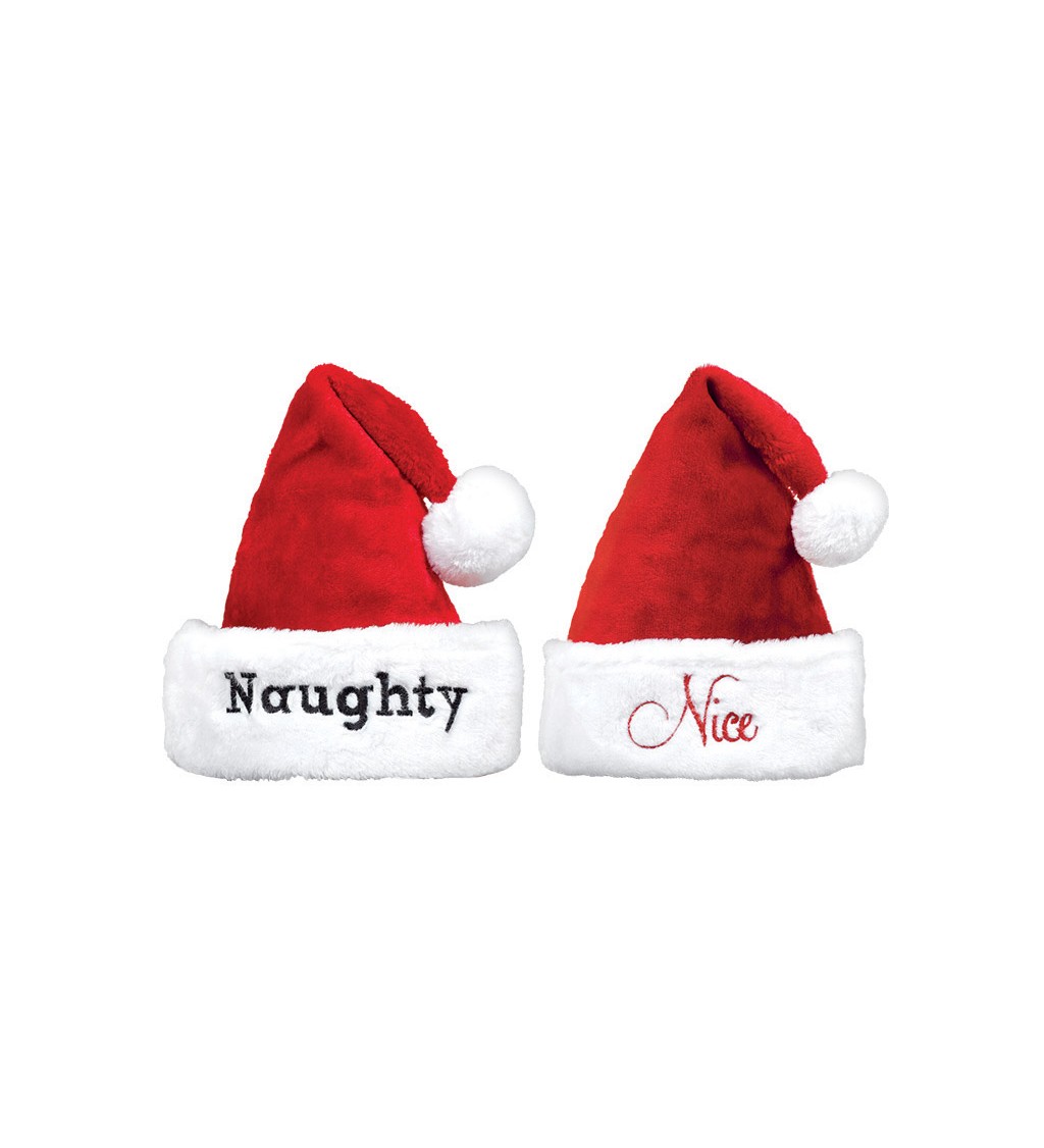 Veselé vánoční čepice Naughty & Nice