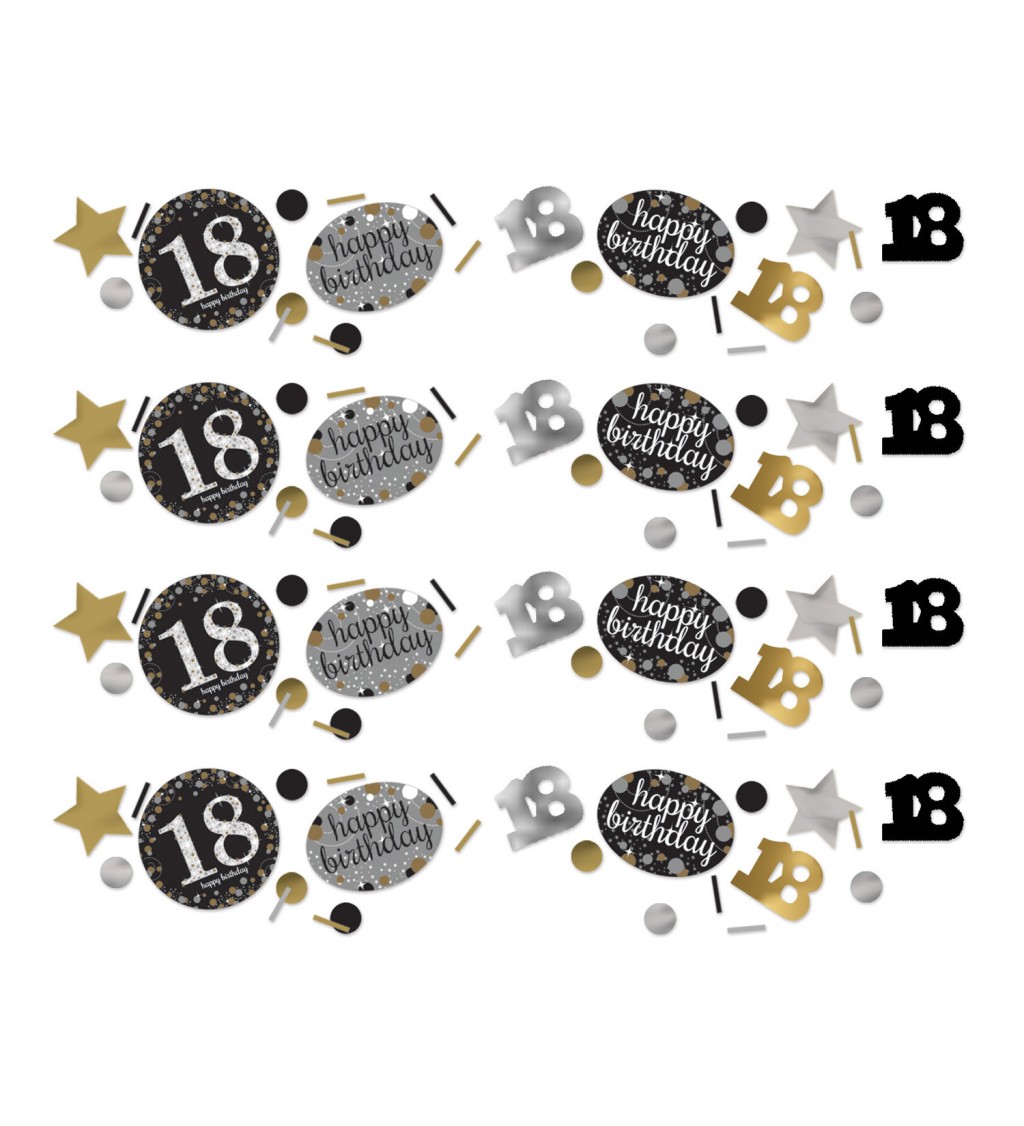 Zlato-stříbrné narozeninové konfety 18
