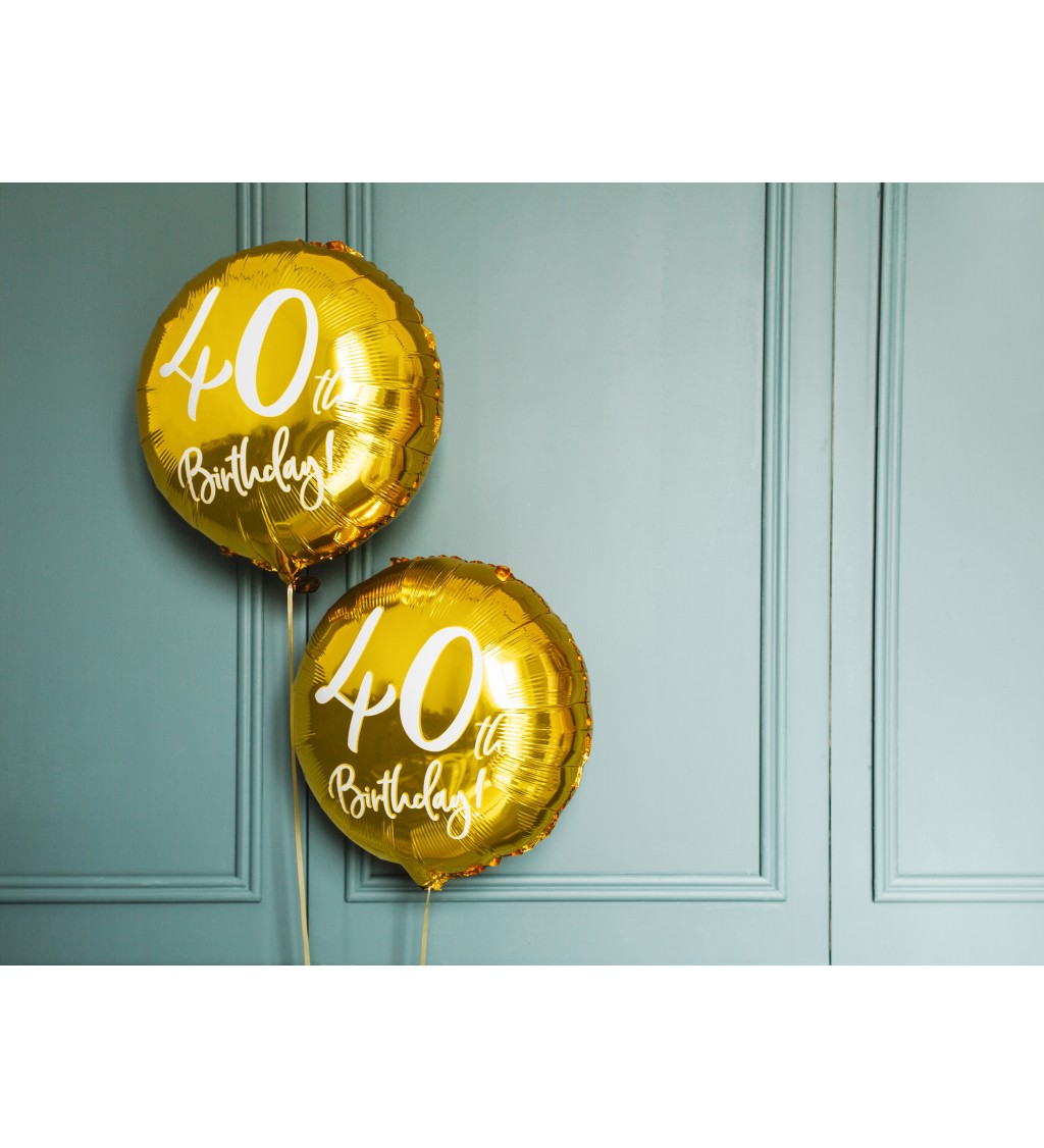 Fóliový balónek 40th Birthday zlatý