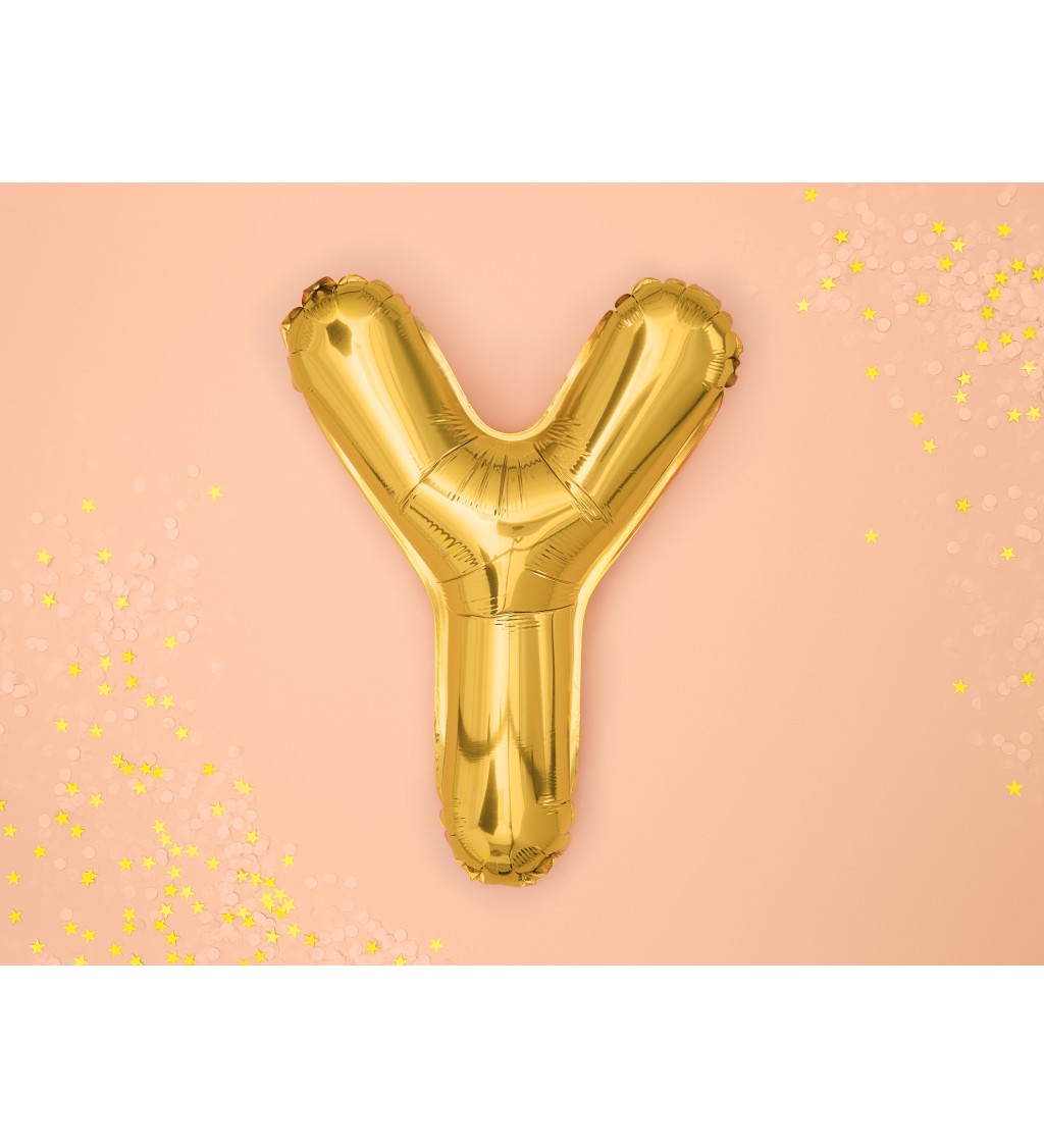 Fóliový balónek písmeno Y růžové zlato