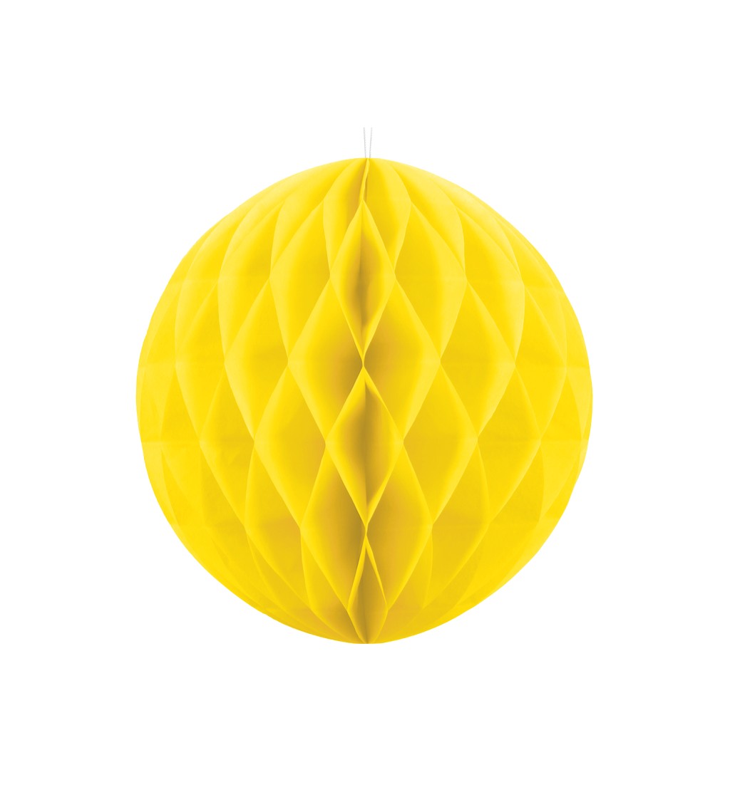 Žlutá papírová koule II dekorace